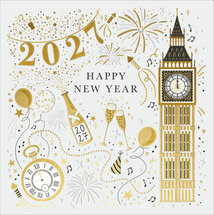 luxe nieuwjaarskaart woodmansterne - 2027 happy new year