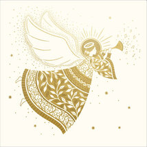 6 luxe christelijke kerstkaarten woodmansterne - Wishing you peace and happiness this Christmas - engel