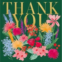 wenskaart woodmansterne - thank you - bloemen