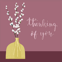 wenskaart woodmansterne - thinking of you - vaas met takken