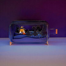 3D pop up kerstkaart - message in a bottle - kerststal