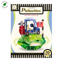 3D kaart - pirouettes cards - golfkarretje