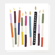 verjaardagskaart caroline gardner - happy birthday - gestreepte kaarsjes