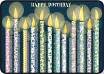 ansichtkaart - happy birthday - kaarsjes