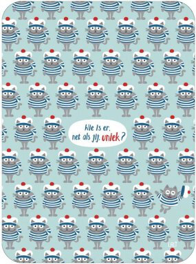 ansichtkaart - lali - zoekplaatje - wie is er, net als jij, uniek