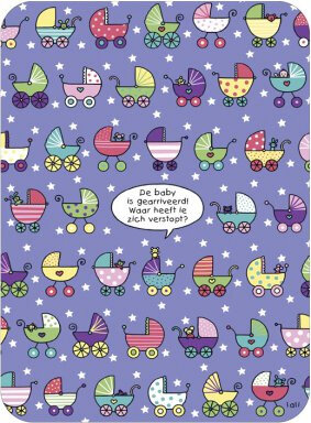 ansichtkaart - lali - zoekplaatje - zoek de baby!