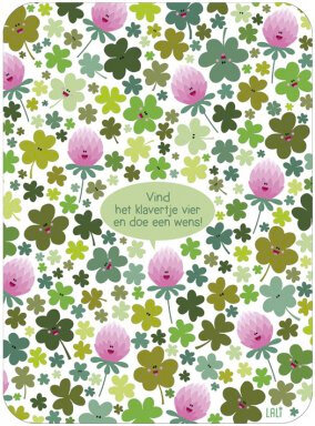 ansichtkaart - lali - zoekplaatje - klavertje vier