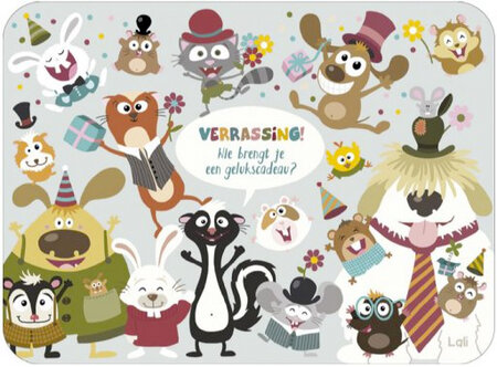 ansichtkaart - lali - zoekplaatje - verrassing! gelukscadeau