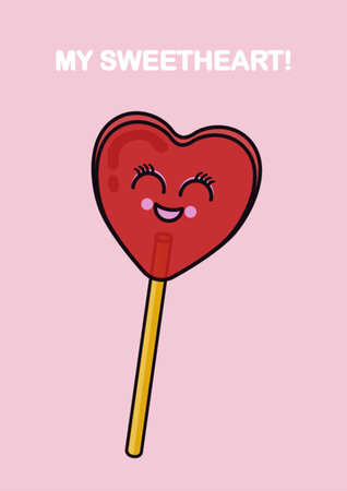 wenskaart sugar rush - my sweetheart - lolly