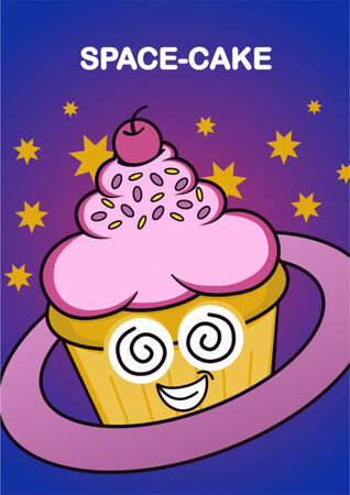 wenskaart sugar rush - space-cake