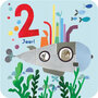 2 jaar - verjaardagskaart - onderzeeboot