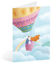 trouwkaart busquets - bruidspaar in luchtballon - just married