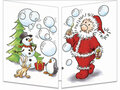 uitklapbare kerstkaart cache-cache - kerstman bellen blazen