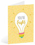 wenskaart busquets - you're bright - lampje