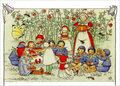 ansichtkaart Elsa Beskow - kinderen, fruit en vlinder