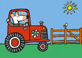 ansichtkaart muis - tractor