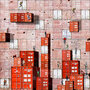 vierkante ansichtkaart met envelop Maïlo - containers