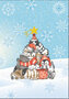 6 luxe kinderkerstkaarten busquets - dieren kerstboom