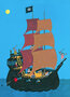 ansichtkaart - piratenschip
