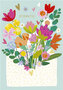 wenskaart - sterkte - bloemen in envelop
