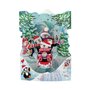 3D kerstkaart - swing cards - pinguins op slee