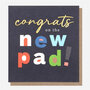 wenskaart caroline gardner -  congrats on the new pad