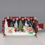 3D pop up kerstkaart - message in a bottle - honden bij kerstboom