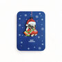 luxe kerstkaart met houten kerstboom hanger - merry christmas - bulldog