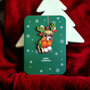 luxe kerstkaart met houten kerstboom hanger - merry christmas - chihuahua
