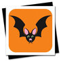 wenskaart stripey cats - vleermuis - halloween