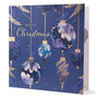 8 luxe kerstkaarten noel tatt - wishing you a merry christmas and a happy new year - kerstballen blauw