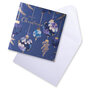 8 luxe kerstkaarten noel tatt - wishing you a merry christmas and a happy new year - kerstballen blauw