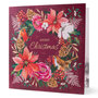 8 luxe kerstkaarten noel tatt - wishing you a merry christmas and a happy new year - kerstkrans bloemen