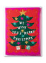 8 kerstkaarten - we wish you a merry christmas - kerstboom