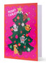 8 kerstkaarten - merry christmas - katten in kerstboom