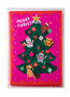 8 kerstkaarten - merry christmas - katten in kerstboom