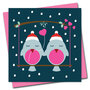 kerstkaart stripey cats - love birds