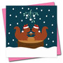 kerstkaart stripey cats - twee eekhoorns