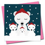 kerstkaart stripey cats - Poolberen familie