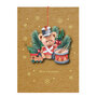 luxe kerstkaart met houten kerstboom hanger - merry christmas - speelgoed