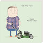 vaderdagkaart rosie made a thing - dad mows best! happy father's day