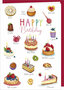 verjaardagskaart correspondances - happy birthday - gebak