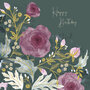luxe verjaardagskaart woodmansterne - happy birthday - bloemen