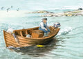 ansichtkaart bootje varen