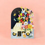 lasergesneden verjaardagskaart blossom - bloemenwagen - happy birthday to you