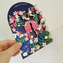 lasergesneden wenskaart blossom - lovebirds - happy anniversary