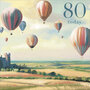 80 jaar - wenskaart woodmansterne -  luchtballonnen