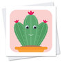 wenskaart stripey cats - cactus