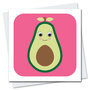 wenskaart stripey cats - avocado
