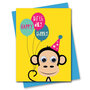 wenskaart stripey cats - happy birthday cheeky -  aap